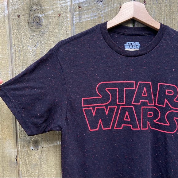 Black and Red Star Wars Speckled T-Shirt 💥 - Picture 1 of 6